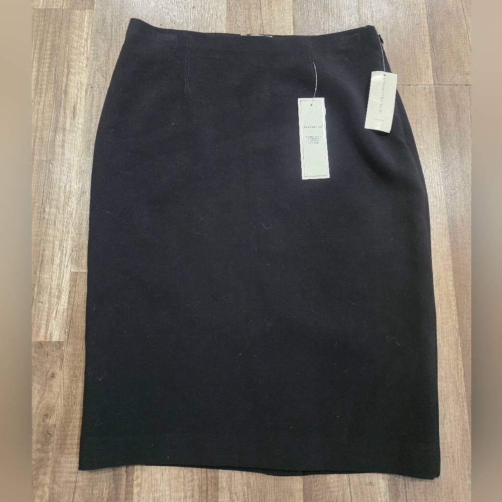 Nwt CHARTER CLUB BLACK PENCIL COMFORT SKIRT NEW classy Preppy Knee Revolve